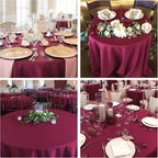 4 Pack Round Tablecloth 90 Inch Polyester Washable Fabric Table Covers for Wedding Dining Table Buffet Parties Banquet Decoration（Burgundy）