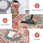 Yamaziot Washable Runner Rug, 2x10 Non-Slip Boho Vintage Hallway Rug Runner - Image 7