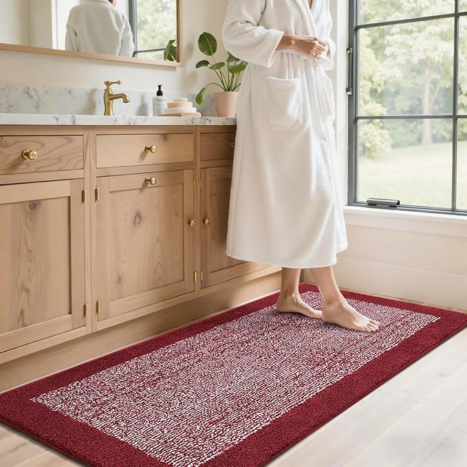 70x24 Long Bathroom Rugs Washable Non Slip, Soft Absorbent Quick Dry Mats - Image 3
