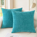 CaliTime Throw Pillow Covers Decorative 18 X 18 Inches Pack of 2 Cozy Chenille by CaliTime