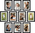 upsimples 5x7 Picture Frame, Photo Collage Wall Decor Set of 10, Black