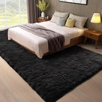 Ophanie 8x10 Black Area Rugs for Living Room, Large Shag Bedroom Carpet - Image 3