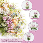 6 Pcs Fake Wildflowers, Artificial Silk Wild Flowers, Spring Summer