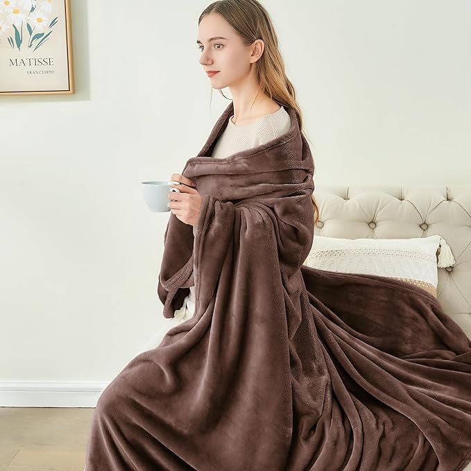 BEDELITE Fleece Blanket Brown Throw Blankets - Image 4