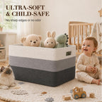 OIAHOMY Blanket Basket Laundry Basket Dog Toy Basket 75L Dark Grey