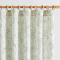 jinchan Floral Curtains 63 Inch Length Sage Green Flower Linen Farmhouse Curtain by JINCHAN