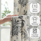 jinchan Linen Floral Curtains for Living Room - Image 4