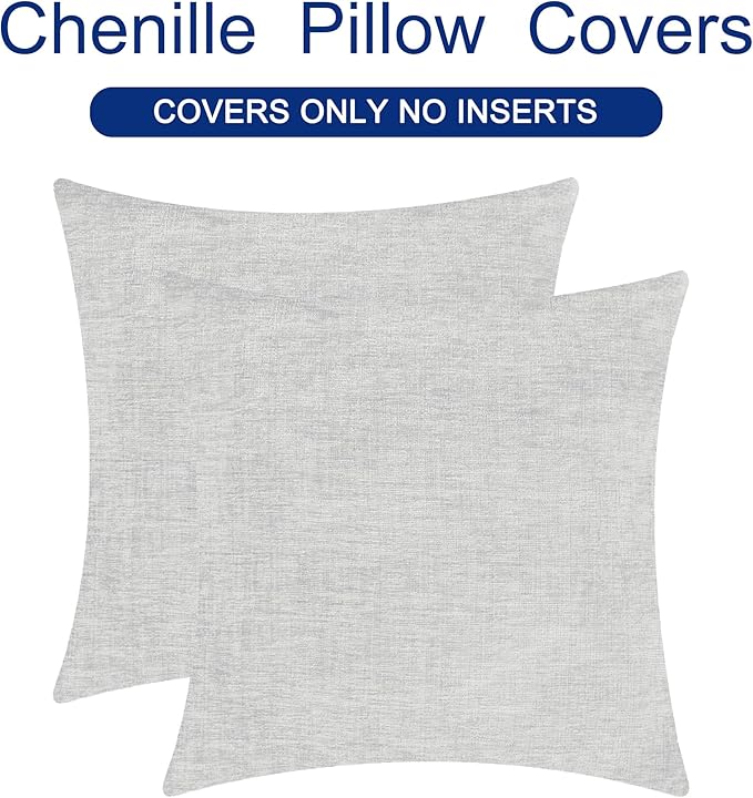 CaliTime Throw Pillow Covers Decorative 22 X 22 Inches Pack of 2 Cozy Chenille - Image 6