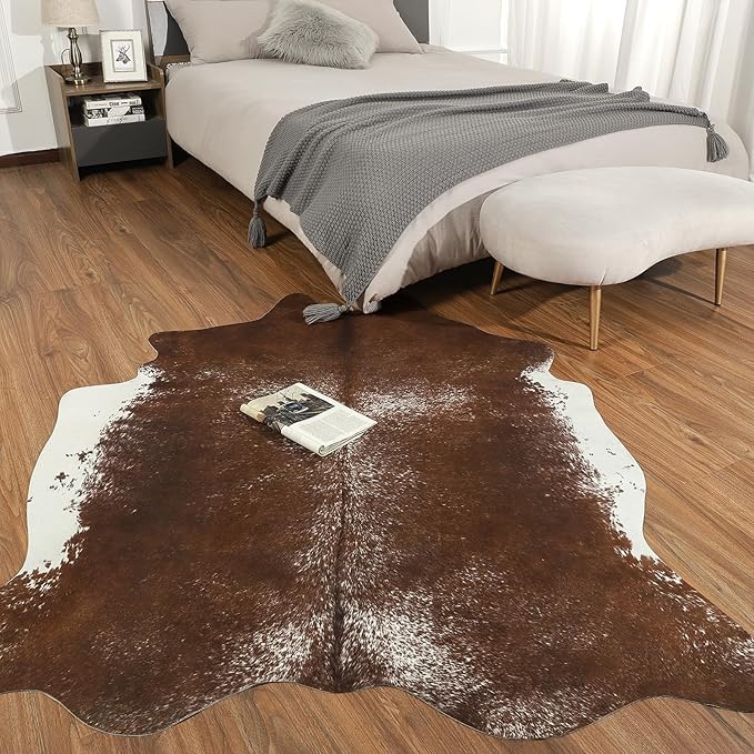 AROGAN Western Decor Faux Fur Cowhide Rug, Middle Size Premium Animal Skin Cow - Image 5