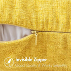 MIULEE Pack of 2 Couch Throw Pillow Covers 18x18 Inch Soft Yellow Chenille - Image 3