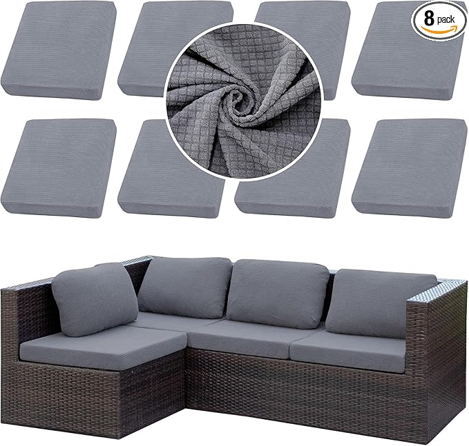 Outdoor Cushion Covers Set, Replacement by SUKAIKEQA