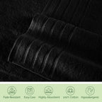 Elegant Comfort 4 Lines Viscose Stripe 6-Piece Premium Towel Set - 100% Turkish Cotton High Absorbent Luxury Bathroom Towels – Includes 2 Washcloths, 2 Hand Towels and 2 Bath Towels Set, Black