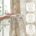 jinchan Linen Floral Curtains for Living Room - Image 4