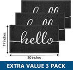 EARTHALL Door Mat 3-Pack Outside Inside Hello Doormat 30"x17.5" Durable Floor - Image 3
