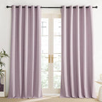 NICETOWN Pink Vintage Linen 100% Blackout Curtains - Image 2
