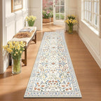 Yamaziot Washable Runner Rug 2x8 – Boho Non Slip Floral Hallway Runner Rug by Yamaziot