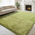 8x10 Fluffy Area Rugs for Living Room, Shag Area Rug for Bedroom, Grass Green by yulidayang