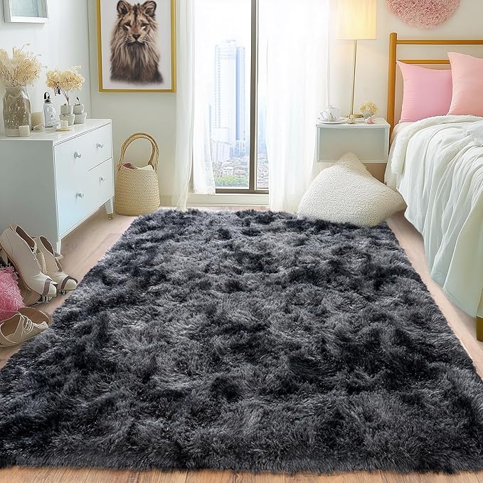 Pionblank Fluffy Area Rug for Bedroom 4x6 Feet, Indoor Plush Carpet, Shag Soft - Image 3