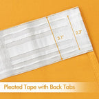 MIULEE Yellow Back Tab Blackout Curtains 72 Inches Long 2 Panels Set - Image 4