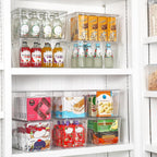Vtopmart 8 Pack Clear Stackable Storage Bins with Lids and Handles, XLarge