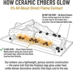 Midwest Hearth Ceramic Embers for Gas Fireplace (1-lb Bag, Black)