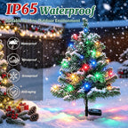 2 Pack Solar Christmas Tree Outdoor,Xmas Decorations with Colorful Lights