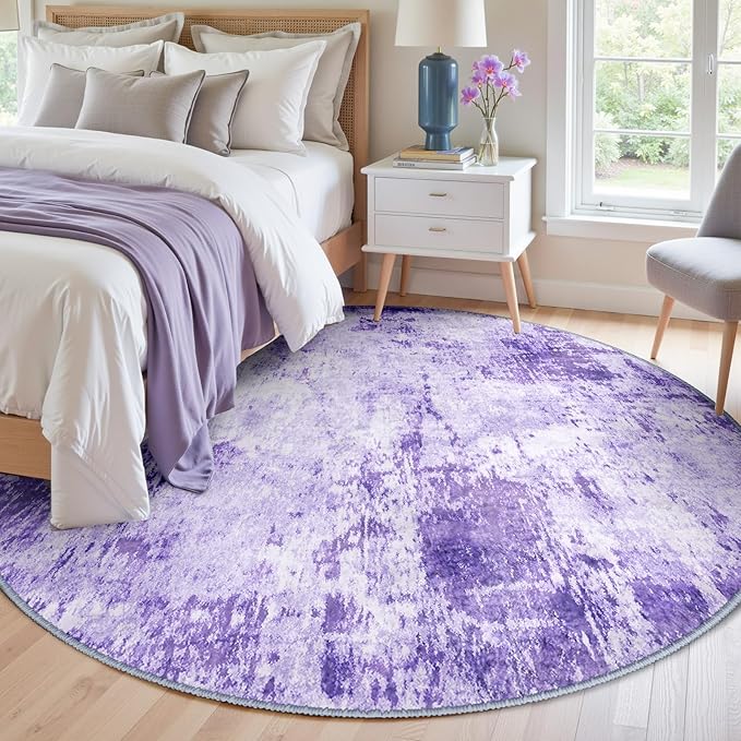 Washable Area Rugs 8ft Non-Slip Modern Abstract Soft by RELEANY