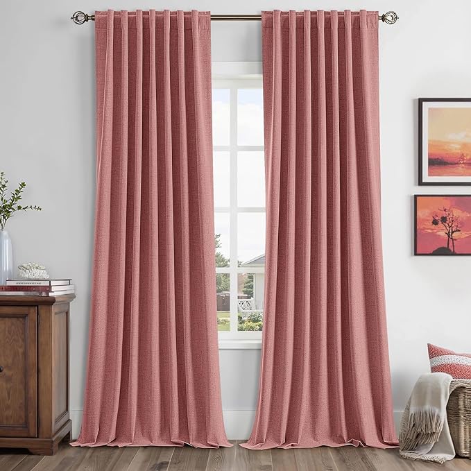MIULEE 100% Blackout Linen Curtains by MIULEE