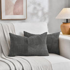 Fancy Homi 2 Packs Dark Gray Lumbar Decorative Throw Pillow Covers 14x22 Inch - Image 5