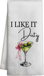 Funny Kitchen Towels with Saying I Either Drink Coffee or I Say Bad Words Dish Towel for Kitchen Bar Decor Tea Towel Coffee Lovers Gifts Reusable Flour Sack Towels 16x24 Inches - DH616