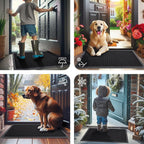 Smiry Front Door Mat Outside Entrance, Heavy Duty Natural Rubber Doormat - Image 7