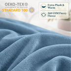 PAVILIA Fleece Throw Blanket, Soft Plush Fuzzy Flannel, Slate Blue 50x60