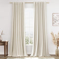Guken 100% Blackout Linen Curtains 132 Inch Length 2 Panels Set by Guken