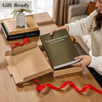 JARLINK Decorative Books, Set of 3 Fake Book Storage Boxes, Olive Green