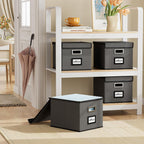 File Organizer Box with Lids, Collapsible File Folder Organizer