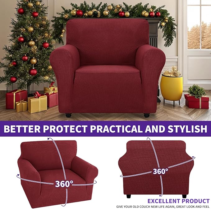 ZNSAYOTX Super Stretch Chair Slipcover Universal Sofa Chair Covers - Image 2