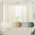 LAMIT Semi Sheer Linen Window Curtains 63 Inch Length, Light Filtering Neutral by LAMIT
