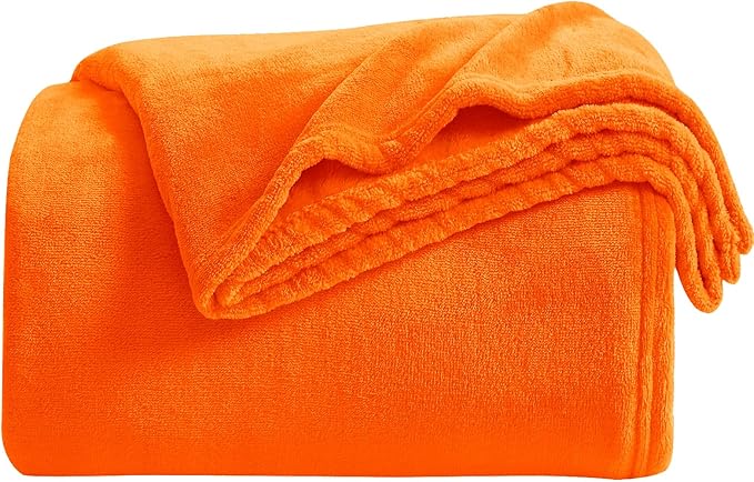 KMUSET Fall Throw Blanket Orange Fleece Throw 50 X 60 inches - Image 4