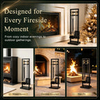 5-Piece Fireplace Tool Set, 30" One-Piece Stand, Antique Brass