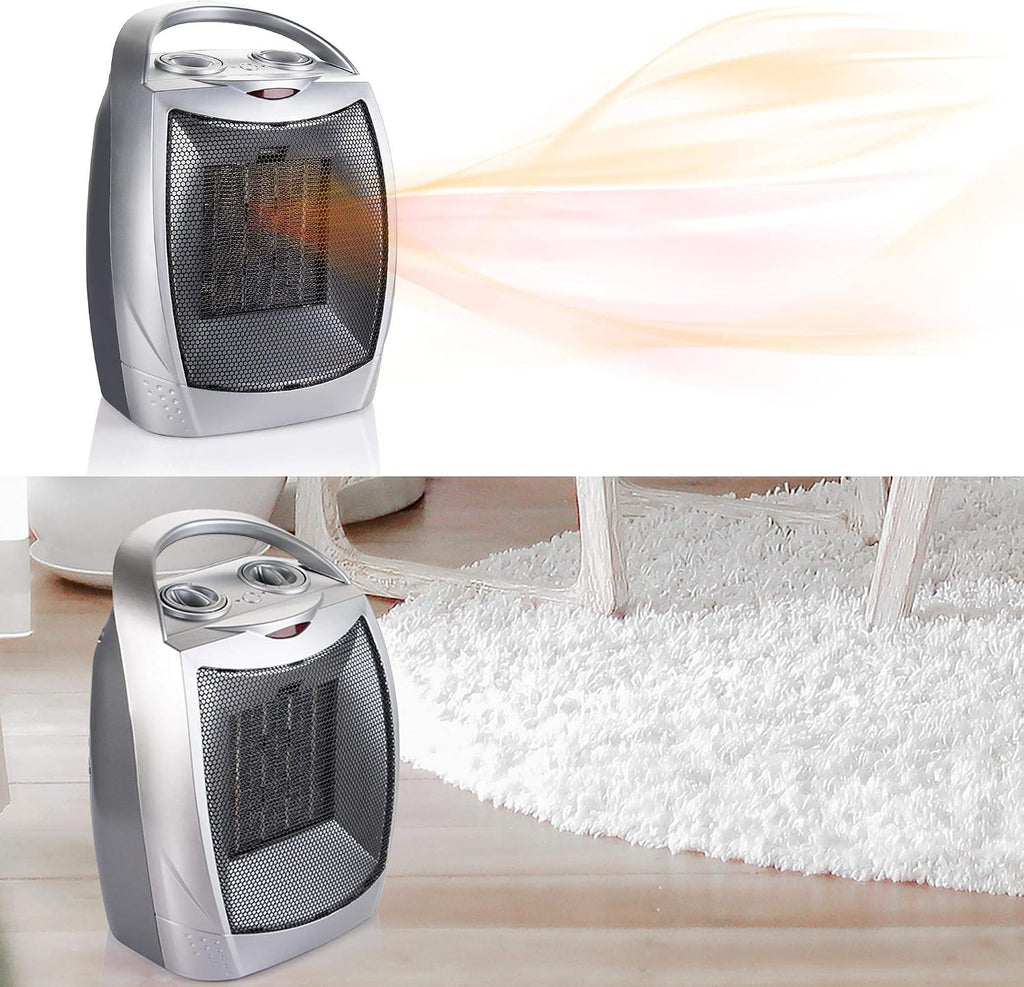 Portable Electric Space Heater 450W, Ceramic Room Heater with Tip-over and Overheat Protection, Fast Heating for Indoor Office Home, ETL Certified