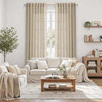 Nanspring Eggshell Beige Linen Curtains 96 Inches Long - Image 6