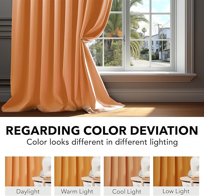 Deconovo Blackout Curtains for Kitchen Window Back Tab and Rod Pocket Curtains - Image 6