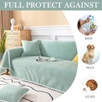 HANDONTIME Cute Sofa Covers Light Green Couch Covers - Image 3