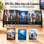 PUTNATRURE DVD Storage Rack, Expandable Video Game Shelf & Blu Ray Holder
