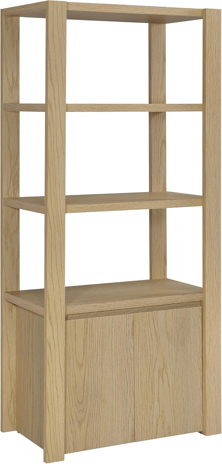 Coaster Laurelton Media Tower with Fixed Display Shelves Light Oak 708224