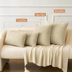MIULEE Pack of 2 Beige Throw Pillow Covers 16x16 Inch Soft Chenille Pillow - Image 4