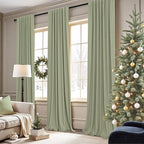 Light Sage Green Short Blackout Curtains - Image 6