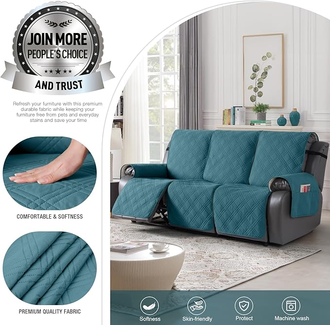 TAOCOCO 100% Waterproof Recliner Sofa Cover, Non Slip Split Couch Covers - Image 3