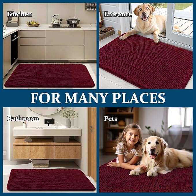OLANLY Dog Door Mat for Muddy Paws 44x32, Absorbs Moisture and Dirt, Absorbent - Image 8