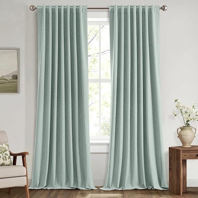 MIULEE 100% Blackout Linen Curtains by MIULEE